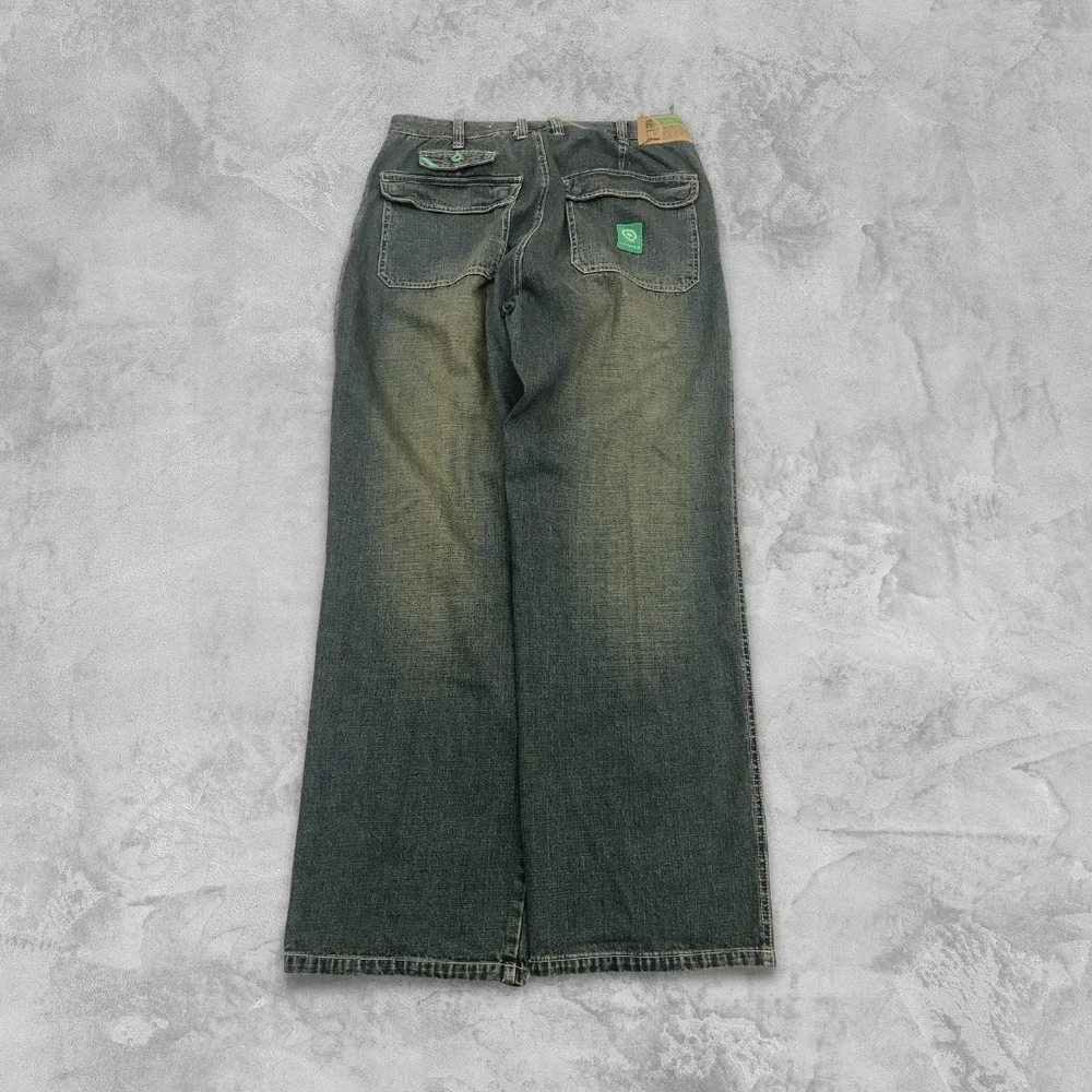 Vintage LRG Cargo Baggy Wide Leg Y2K Jeans Mens 38x33 Blue Streetwear Skate